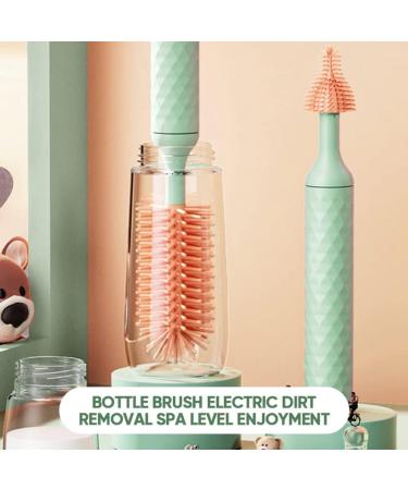Valink Electric Baby Bottle Brush Set - 4PC Silicone Cleaning Brushes USB Rechargeable Green Includes Flashing Lifter Straw Cleaner - Buy Online on GoSupps.com