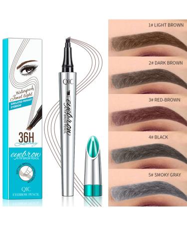 Buy 4-Claw Liquid Eyebrow Pencil - Waterproof Long-Lasting Natural 3D Eyebrow Definer in Dark Brown - Buy Online on GoSupps.com