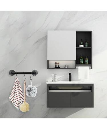 Industrial Pipe Towel Bar Rustic Iron Decor Bathroom Hardware Towel Bar Accessory Heavy Duty Wall Mounted Bath Towel Rack Holder Black (18 Inch) (Black 12 Inch) - Buy Online on GoSupps.com