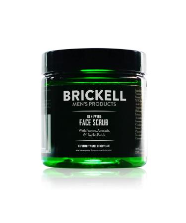 Brickell Men's Renewing Face Scrub for Men, Natural and Organic Deep Exfoliating Facial Scrub Formulated with Jojoba Beads, Coffee Extract and Pumice, 4 Ounce, Scented 4 Ounce (Pack of 1)
