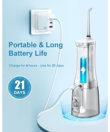 Operan Upgraded Cordless Water Flosser - 300ml, IPX7 Waterproof, USB Rechargeable - White - Buy Online on GoSupps.com