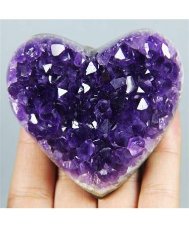 Natural Heart Shape Quartz Crystal Specimen Amethyst Cluster Stone Mineral Specimen (Size : 40mm)