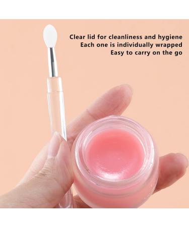Lip Brush Silicone Reusable Lip Balm Double Sided Mini Lipstick Applicator Brushes for Lipstick Lip Glaze Eye Shadow ABS Tube Transparent - Buy Online on GoSupps.com