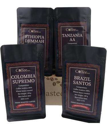 Coffeenes Coffee Beans 8 x 100 g - Assortment of Coffee Beans 8 Flavors - Tasting Box - Arabica Coffee Beans - Coffee Bean Gift Box - Buy Online on GoSupps.com