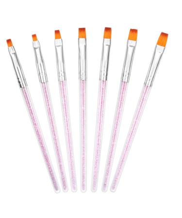 7pcs Acrylic Nail Art Brush Set - Flat Liner & UV Gel Brushes for 3D Designs | International Shipping Available - Buy Online on GoSupps.com