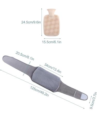 Cozy Plush Waist Warmer Belt & Hot Water Bottle - 1000 ml Gray Warm Belly Cover for Hands Neck & Feet - Buy Online on GoSupps.com
