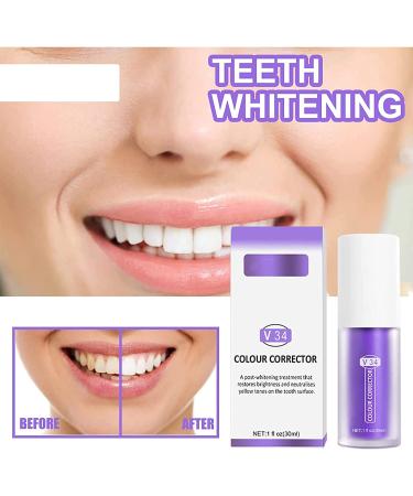 V34 Color Corrector Purple Toothpaste for Teeth Whitening - Teeth Cleaning (1pc) - Buy Online on GoSupps.com