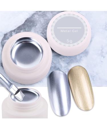 U-Shinein 2 Color Metallic Painting Gel - Golden & Silver Painted Nail Polish | 3D Metal Drawing Gel for DIY Manicure - Soak Off UV/LED Glossy Finish - Buy Online on GoSupps.com