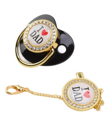 Jauarta BPA Free Baby Pacifier - Rhinestone Design Silicone Size M for 6-18 Months - Stylish & Safe (Black) - Buy Online on GoSupps.com