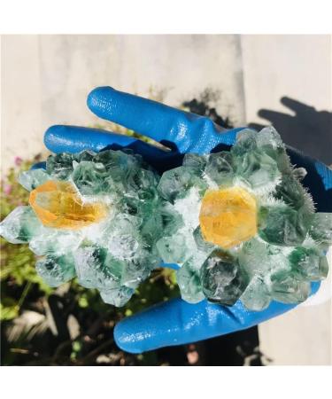 Natural Crystal Rough Home Decoration Quartz Cluster Natural Green Ghost Crystal Cluster Inlaid with Yellow Specimen Stones (Size : 400-500g) - Buy Online on GoSupps.com