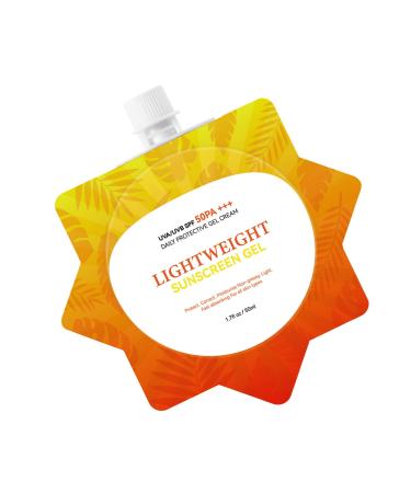 Mimoqk Sunscreen Gel UV Protection Cream SPF 50+ Sunblock Sweat-Resistant Moisturizer Lightweight Non-Greasy 50 ml Tube for Travel Outdoor Camping Sports