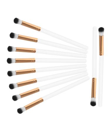 VINTORKY 10pcs Makeup Brush Make up Eyeshadow Brush Precision Eyeshadow Brush Wooden Handle White