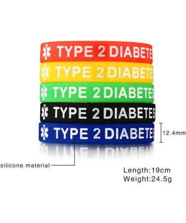 Chien 5 Pack Assorted Colors Type 1/2 Diabetes Silicone Bracelets for Men Women 7.5 - Buy Online on GoSupps.com