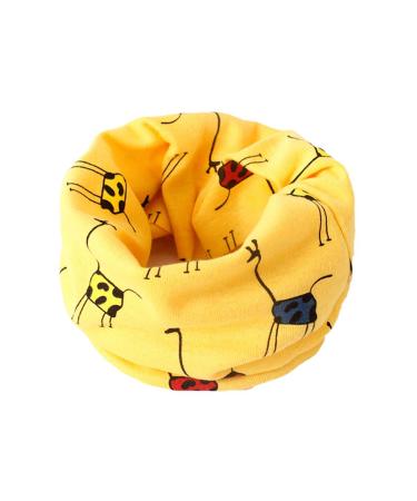 Fablcrew Kid's Warmer Scarf Soft Cartoon Pattern Neckerchief Multi Use Loop Snood for Babys Yellow