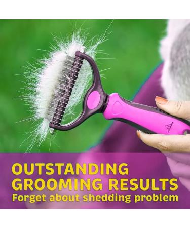 H&A PETCARE Double-Sided Deshedding and Dematting Comb for Long Haired Cats and Dogs Deshedding Tool And Grooming Brush For Furry Pets (Pink) - Buy Online on GoSupps.com