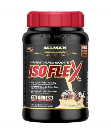 ALLMAX Nutrition - ISOFLEX - 100% Ultra-Pure Whey Protein Isolate - Blueberry Muffin - 2 Pound