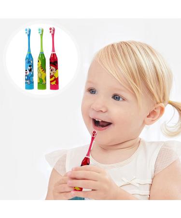 Kids Automatic Soft Toothbrush Set | Gentle Cartoon Whitening Heads | Suitable for Toddler | Vibrating & Sensitive | Assorted Colors | 18.5X2.3X2.3cm - Buy Online on GoSupps.com