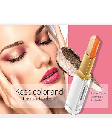 Gradient Double Eyeshadow Stick - Dual Color Shimmer Pen (Rose Gold + Golden Brown) | Long-Lasting Easy Application for International Shipping - Buy Online on GoSupps.com