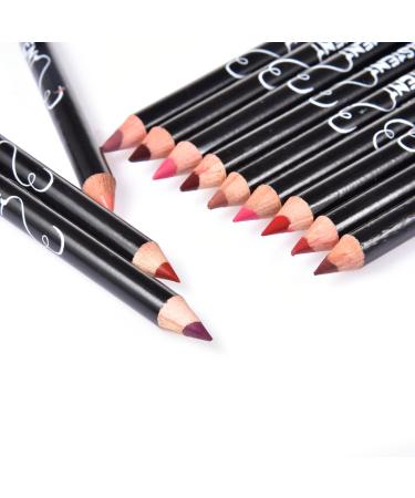 Renywosi 12 Colors Lipstick Waterproof Pencil Lip Liner Set Lip Shaping Pencil Waterproof Long Lasting Makeup Lip Pencil Con-Tour Edition for Girls Women - Buy Online on GoSupps.com