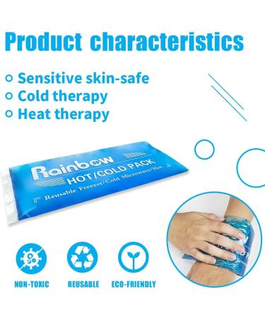 Gel Ice Packs for Injuries - Reusable Hot Cold Pack for Head Neck Knee Elbow Wrist Foot Pain Relief - Flexible Cold Pack for Breast Surgery Strain Migraine - 2 Pack - Buy Online on GoSupps.com
