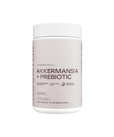 Aventus Women s Daily Akkermansia + Prebiotic 10 Billion AFU 30 Vegan Capsules Supports Gut Lining Microbiome Balance & Digestive Health