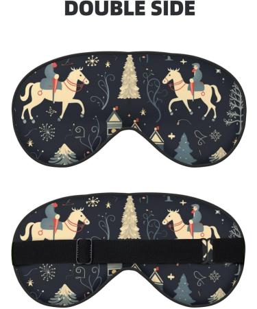 BREAUX House Deer Tree Christmas Print Double Sided Eye Mask | Blackout Sleep Mask for Women & Men - Perfect Gift for Holidays - Buy Online on GoSupps.com
