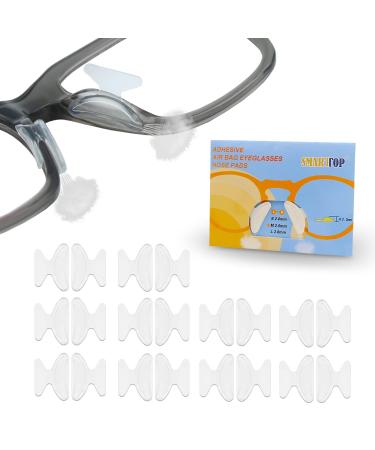 SMARTTOP 2.5mm Eyeglass Nose Pads 10Pairs Anti Slip Air Bag Soft Silicone Nose Pad Stick on Self Adhesive for Eyeglasses Sunglasses Reading Glasses (Clear) Clear 2.5mm