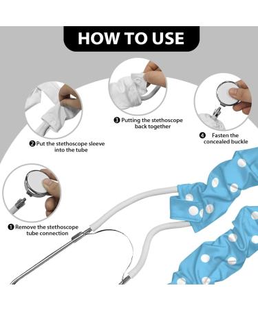 Stethoscope Cover Sleeve - Blue Polka Dot Accessories | Stretchy Protective Covers - 2 Pack for Nurses - Buy Online on GoSupps.com