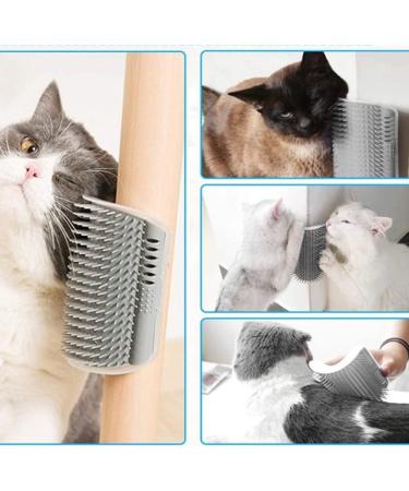 Cat Self Groomer Wall Corner Massage Comb for Long & Short Fur Cats - Grey - Buy Online on GoSupps.com