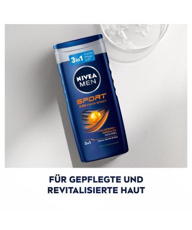 Nivea Men Sport Shower Gel (250ml) - pH Skin-Friendly Vitalizing Fragrance 5-Pack for Body Face & Hair - New Version - Buy Online on GoSupps.com