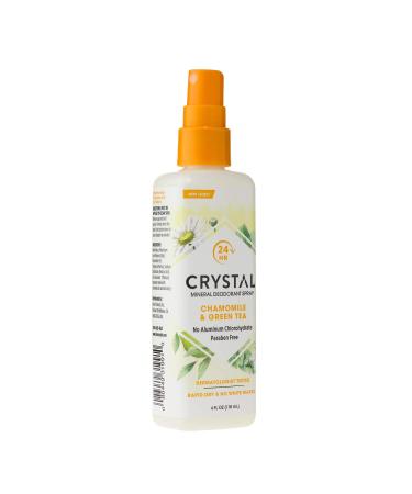 Crystal Essence Mineral Deodorant Spray Chamomile & Green Tea 4 oz (Pack of 12) Chamomile & Green Tea 4 Fl Oz (Pack of 12) - Buy Online on GoSupps.com