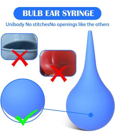 YBEATY 3PCS Hand Bulb Ear Dropper with Add-on Stream Tip Soft Reusable Effective Blue Rubber Squeeze Suction Tool Ear Wax Removal Cleaning Kit for Kids Adults Pet Sinus Rinse Mucus - Buy Online on GoSupps.com