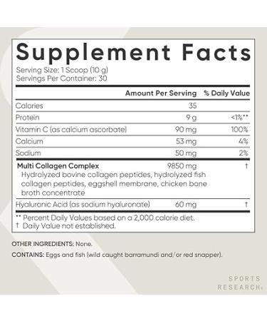Buy Sports Research Multi Collagen Complex Unflavored 10.65 oz | Boost Skin, Hair & Joints - Buy Online on GoSupps.com