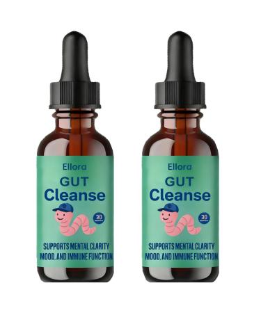 Ellora Gut Cleanse Drops Gentle Gut and Colon Support for Black Walnut Hull Wormwood Clove Oregano Licorice Root | 30 Servings 1