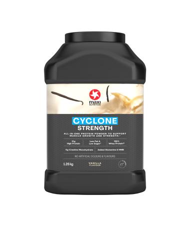 MaxiNutrition - Cyclone Vanilla - Premium Whey Protein Powder with Added Creatine Low in Sugar and Fat Vegetarian-Friendly - 31g Protein 206 kcal per Serving 1.26kg Vanilla 1.26 kg (Pack of 1)