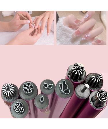 Nail Art Stamp Pen Set 6/10PCS Nail Art Stamp Pen Set Nail Art Flower Stamp Pen Nail Art Stamp Pens DIY Nail Art Tools for Women Girls (10Pcs)