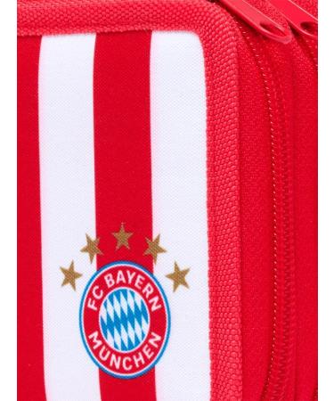 FC Bayern Munich Double Case - Stripes - Red-White Filled Pencil Case with Bookmark | Shop FCB Merchandise - Buy Online on GoSupps.com