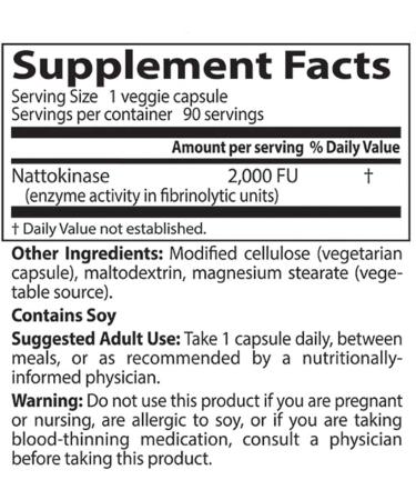 Doctor's Best Nattokinase 2000 FUs - 90 Veggie Caps for Heart Health - Buy Online on GoSupps.com