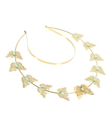 VINTORKY Butterfly Headdress Tiara Hair Ties The Crown Wedding Hair Accessories Hair Bands Head Band Wedding Headpiece Bride Headband Butterfly Headbands Goddess Zinc Alloy Exotic Women's