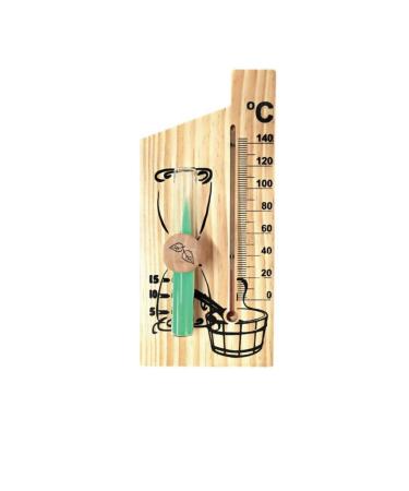 Naedien Sauna Timer sauna hourglass thermometer 2 minutes sauna hourglass sauna hourglass wooden thermometer heat-resistant glass 0 to 140 Celsius Grad temperature hourglass-timing