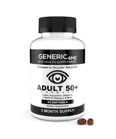 Generic4ME Adult 50 Plus Eye Health Formula Includes 5 mg Lutein 1 mg Zeaxanthin 250 mg Omega-3s 9 mg Zinc 150 mg Vitamins C 30 mcg Vitamin D 20 mg Vitamin E