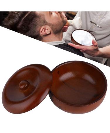 TMISHION Wooden Shaving Bowl with Lid, Men's Soap Cream Shaving Brush Bowl Soap Container Shaving Cup Face Cleaning Tools Men Foaming Bowl with Cover Wooden Shaving Bowl with Lid Shaving Soap Bowl