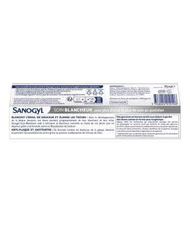 Sanogyl Whitening Toothpaste - 3 x 75 ml | Brighten Your Smile - International Shipping Available - Buy Online on GoSupps.com