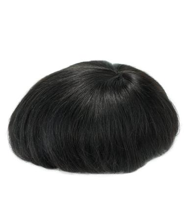 Shop Lordhair Toupet for Men | Natural Mono Tip Hair Replacement System | Breathable PU-Echo Wig | Off Black 1B# | 100% Density | 18x25cm - Buy Online on GoSupps.com