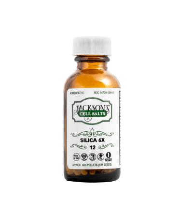 Jackson's #12 Cell Salt Silica 6X (500 Pellet Bottle) - Certified Vegan Lactose-Free Schuessler Tissue Salt Silicea 6X (Made in The USA)