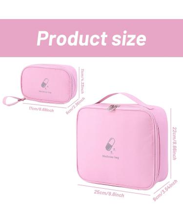 2 Pack Waterproof Large Capacity Medication Bag | Travel Pharmacy & Emergency Kit - Pink - Buy Online on GoSupps.com