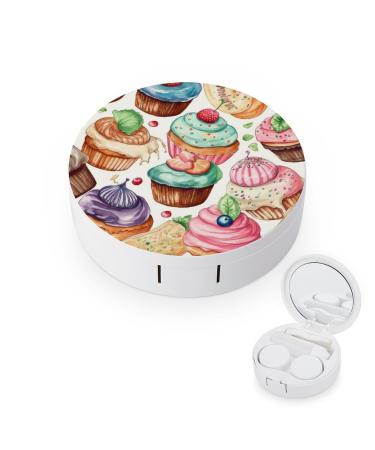 Contact Lens Case Cupcakes Donuts Muffins Sugar Portable Travel Contact Lens Box Contact Lens Storage Box