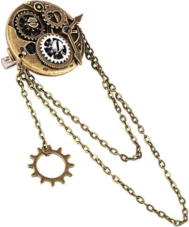 Vintage Hair Clips - Punk Gear Resin Brooch | Lightweight Chic Hair Barrette Decorative Hair Accessories for Long & Short Hair - Buy Online on GoSupps.com