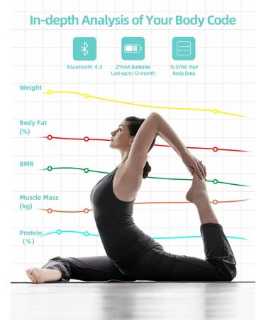 Smart Body Fat Scale with BMI Calculation - Digital Bathroom Weight Scale for Body Composition Analysis - Syncs with Smartphone App via Bluetooth - 396 lbs Capacity - White - Buy Online on GoSupps.com