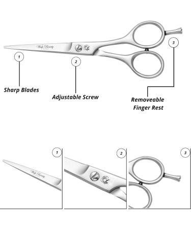 Glamified Glam Hairdressing Barber Hair Scissor for Professional Hairdressers Barbers Stainless Steel Hair Cutting Shears - for Salon Barbers Men Women Children and Adults - Buy Online on GoSupps.com